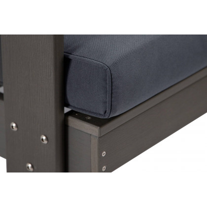 LeisureMod Alpine Modern Polystyrene 4-Peice Patio Conversation Set - Charcoal
