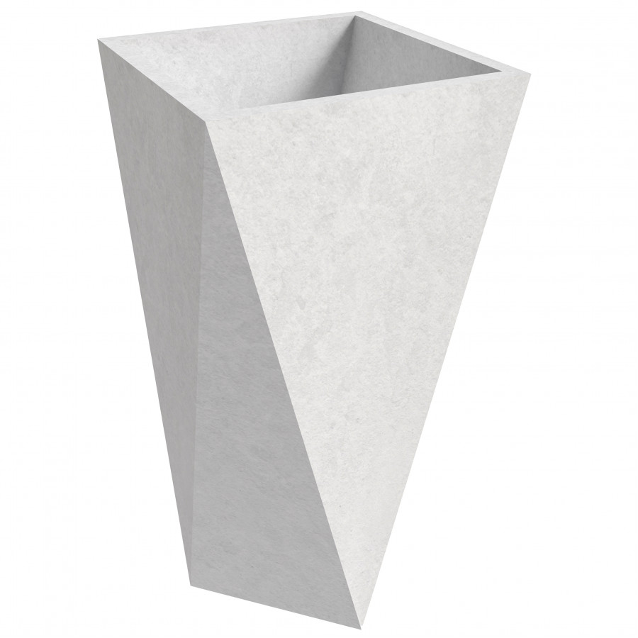 LeisureMod Aloe Modern 24" Fiberstone and Clay Planter - White