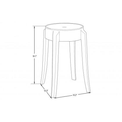 LeisureMod - Averill Modern Plastic Dining Stool With Sturdy Seat And Legs (Set Of 2)