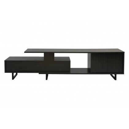 LeisureMod Avery Mid-Century Modern TV Stand with MDF Cabinet - Phantom Gray