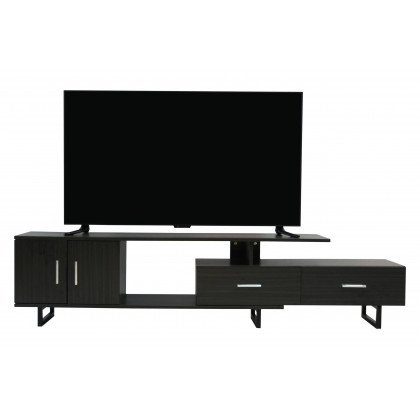 LeisureMod Avery Mid-Century Modern TV Stand with MDF Cabinet - Phantom Gray