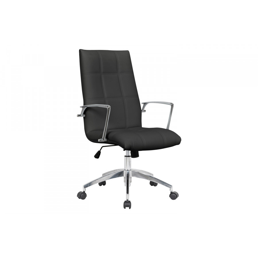 LeisureMod Benmar Leatherette Office Chair - Black