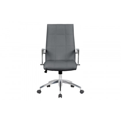 LeisureMod Benmar Leatherette Office Chair - Gray