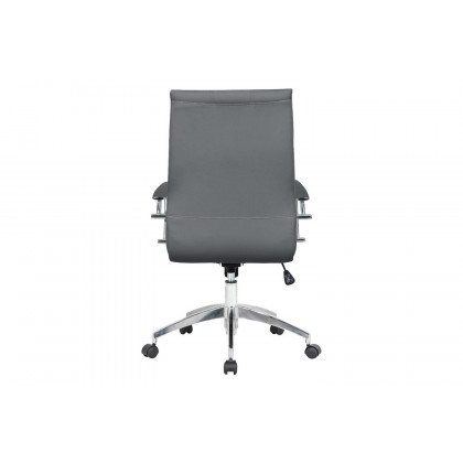 LeisureMod Benmar Leatherette Office Chair - Gray