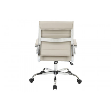 LeisureMod Benmar Home Leather Office Chair with Chrome Frame - Tan