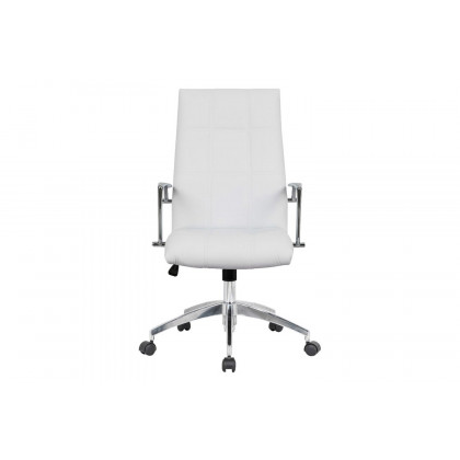 LeisureMod Benmar Leatherette Office Chair - White