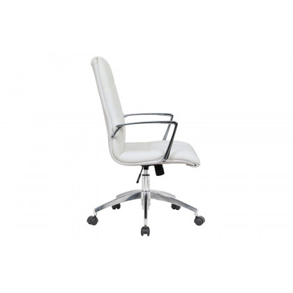 LeisureMod Benmar Leatherette Office Chair - White