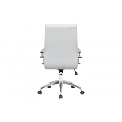 LeisureMod Benmar Leatherette Office Chair - White