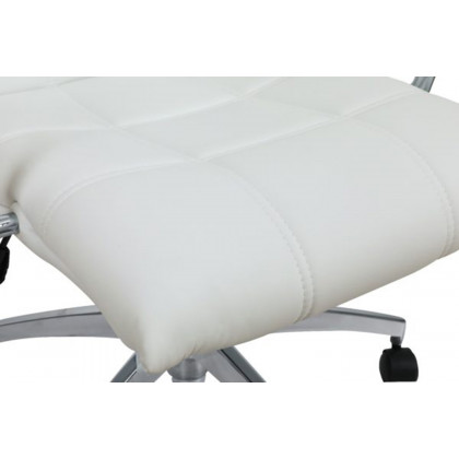 LeisureMod Benmar Leatherette Office Chair - White