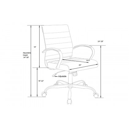 LeisureMod Benmar Home Leather Office Chair with Gold Frame - Black