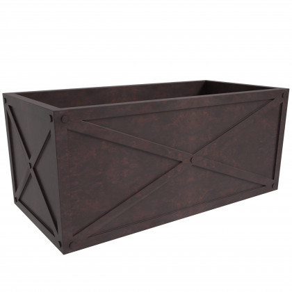 LeisureMod - Bonsai Modern Rectangle Fiberstone and Clay Planter with Drainage Holes