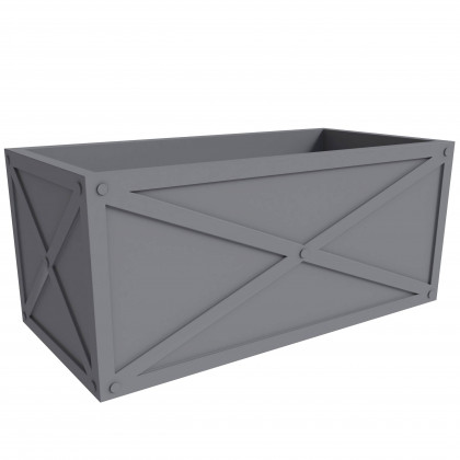 LeisureMod - Bonsai Modern Rectangle Fiberstone and Clay Planter with Drainage Holes