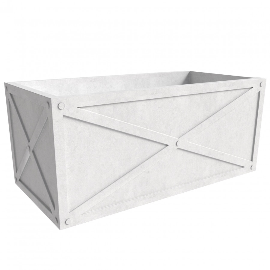 LeisureMod - Bonsai Modern Rectangle Fiberstone and Clay Planter with Drainage Holes