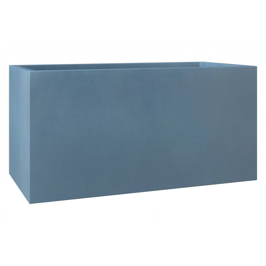 LeisureMod Bloom Mid-Century Modern Rectangular Fiberstone and MGO Clay Planter - Aged Concrete
