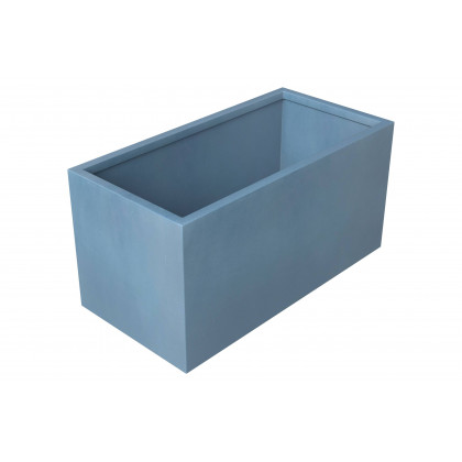 LeisureMod Bloom Mid-Century Modern Rectangular Fiberstone and MGO Clay Planter - Aged Concrete