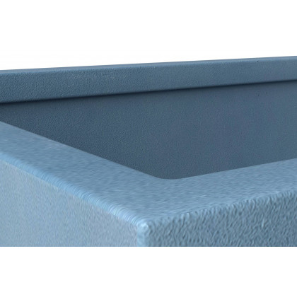 LeisureMod Bloom Mid-Century Modern Rectangular Fiberstone and MGO Clay Planter - Aged Concrete