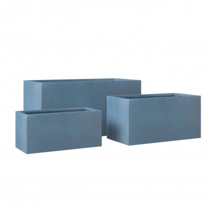 LeisureMod - Bloom Modern Rectangular Planters Pot in Fiberstone and MGO Clay (Set of 3)