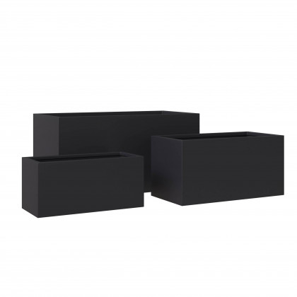 LeisureMod - Bloom Modern Rectangular Planters Pot in Fiberstone and MGO Clay (Set of 3)