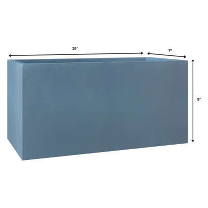 LeisureMod Bloom Mid-Century Modern Rectangular Fiberstone and MGO Clay Planter - Aged Concrete