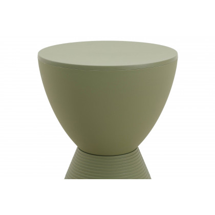 LeisureMod Boyd Modern Round Side End Table - Olive Green
