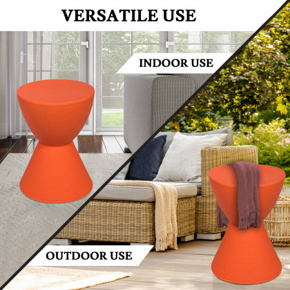 LeisureMod Boyd Modern Round Side End Table - Orange