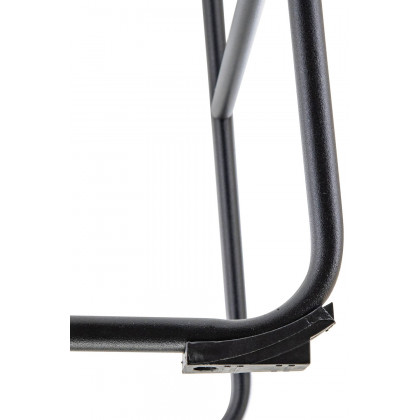LeisureMod Brooklyn 29.9" Modern Leather Bar Stool with Black Iron Base and Footrest - Peacock/Blue