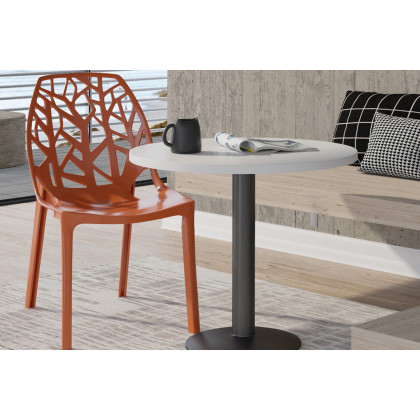 LeisureMod Cornelia Modern Dining Side Chair - Solid/Orange