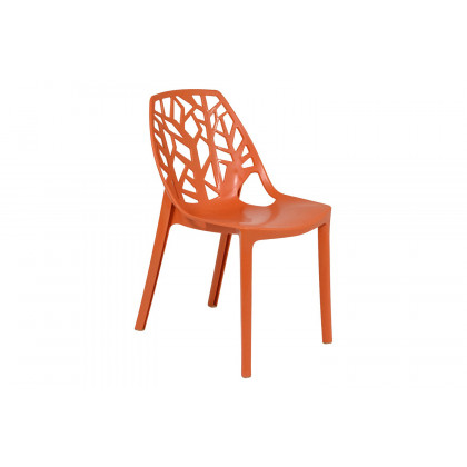 LeisureMod Cornelia Modern Dining Side Chair - Solid/Orange