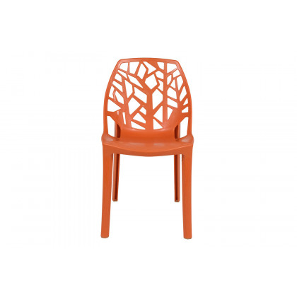 LeisureMod Cornelia Modern Dining Side Chair - Solid/Orange