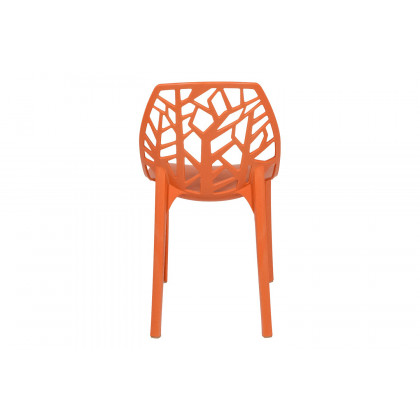 LeisureMod Cornelia Modern Dining Side Chair - Solid/Orange