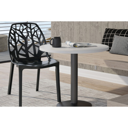 LeisureMod Cornelia Modern Dining Side Chair - Solid/Black