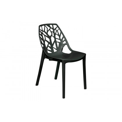 LeisureMod Cornelia Modern Dining Side Chair - Solid/Black