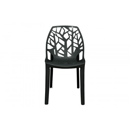 LeisureMod Cornelia Modern Dining Side Chair - Solid/Black