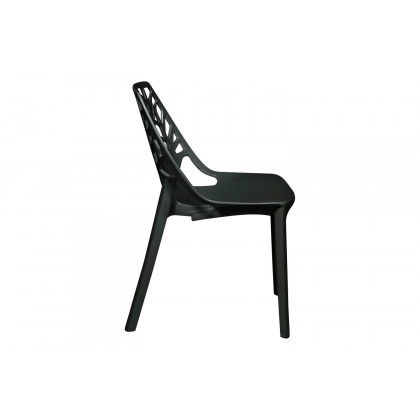 LeisureMod Cornelia Modern Dining Side Chair - Solid/Black
