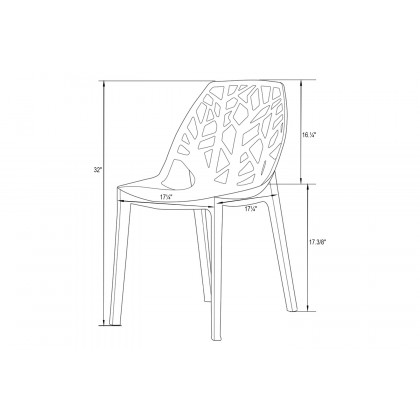 LeisureMod Cornelia Modern Dining Side Chair - Solid/Black