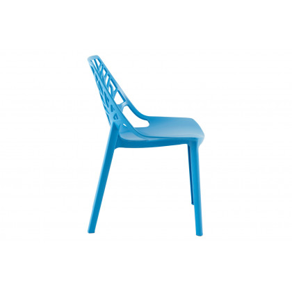 LeisureMod Modern Cornelia Dining Chair (Set Of 2) - Solid Blue