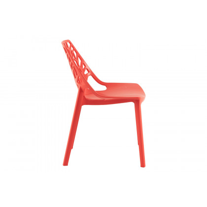 LeisureMod Cornelia Modern Dining Side Chair - Red
