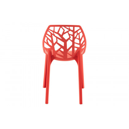 LeisureMod Cornelia Modern Dining Side Chair - Red