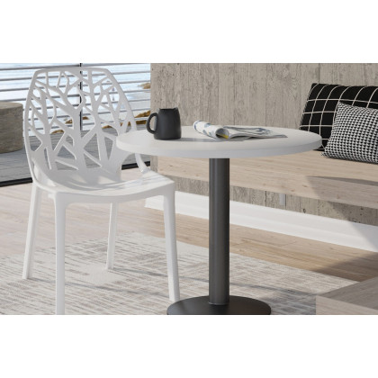 LeisureMod Cornelia Modern Dining Side Chair - Solid/White