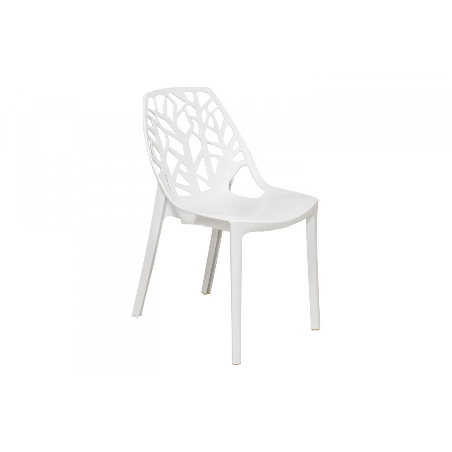 LeisureMod Cornelia Modern Dining Side Chair - Solid/White