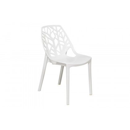 LeisureMod Cornelia Modern Dining Side Chair - Solid/White