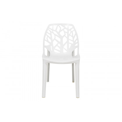 LeisureMod Cornelia Modern Dining Side Chair - Solid/White