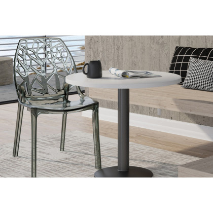 LeisureMod Cornelia Modern Dining Side Chair - Transparent/Black