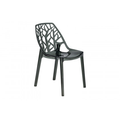 LeisureMod Cornelia Modern Dining Side Chair - Transparent/Black