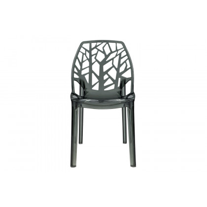 LeisureMod Cornelia Modern Dining Side Chair - Transparent/Black
