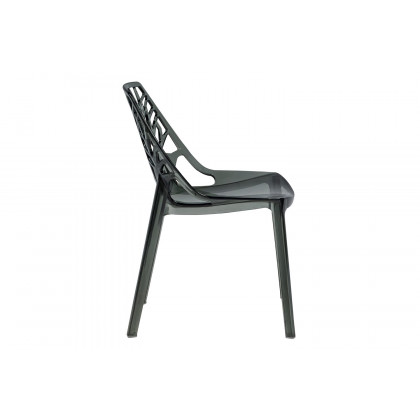 LeisureMod Cornelia Modern Dining Side Chair - Transparent/Black