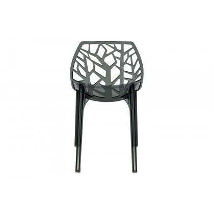LeisureMod Cornelia Modern Dining Side Chair - Transparent/Black