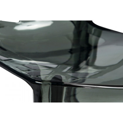 LeisureMod Cornelia Modern Dining Side Chair - Transparent/Black