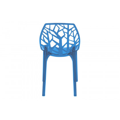 LeisureMod Cornelia Modern Dining Side Chair - Transparent/Blue