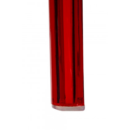 LeisureMod Cornelia Modern Dining Side Chair - Transparent/Red